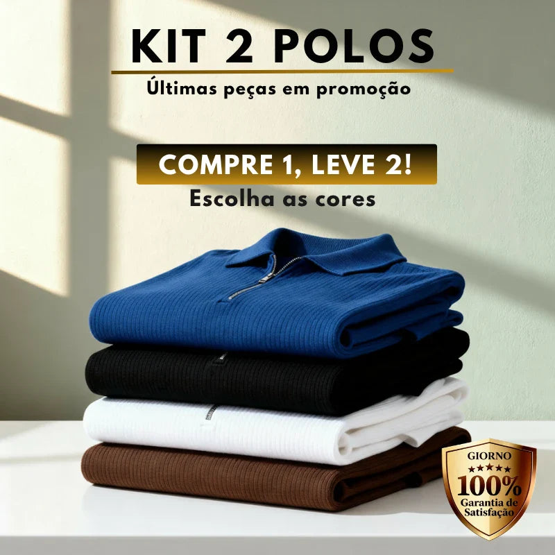 Kit 2 Camisas Polo Masculina Giorno Origine™ | Escolha suas cores