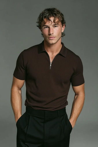 Polo Masculina Giorno Essenza Marrom