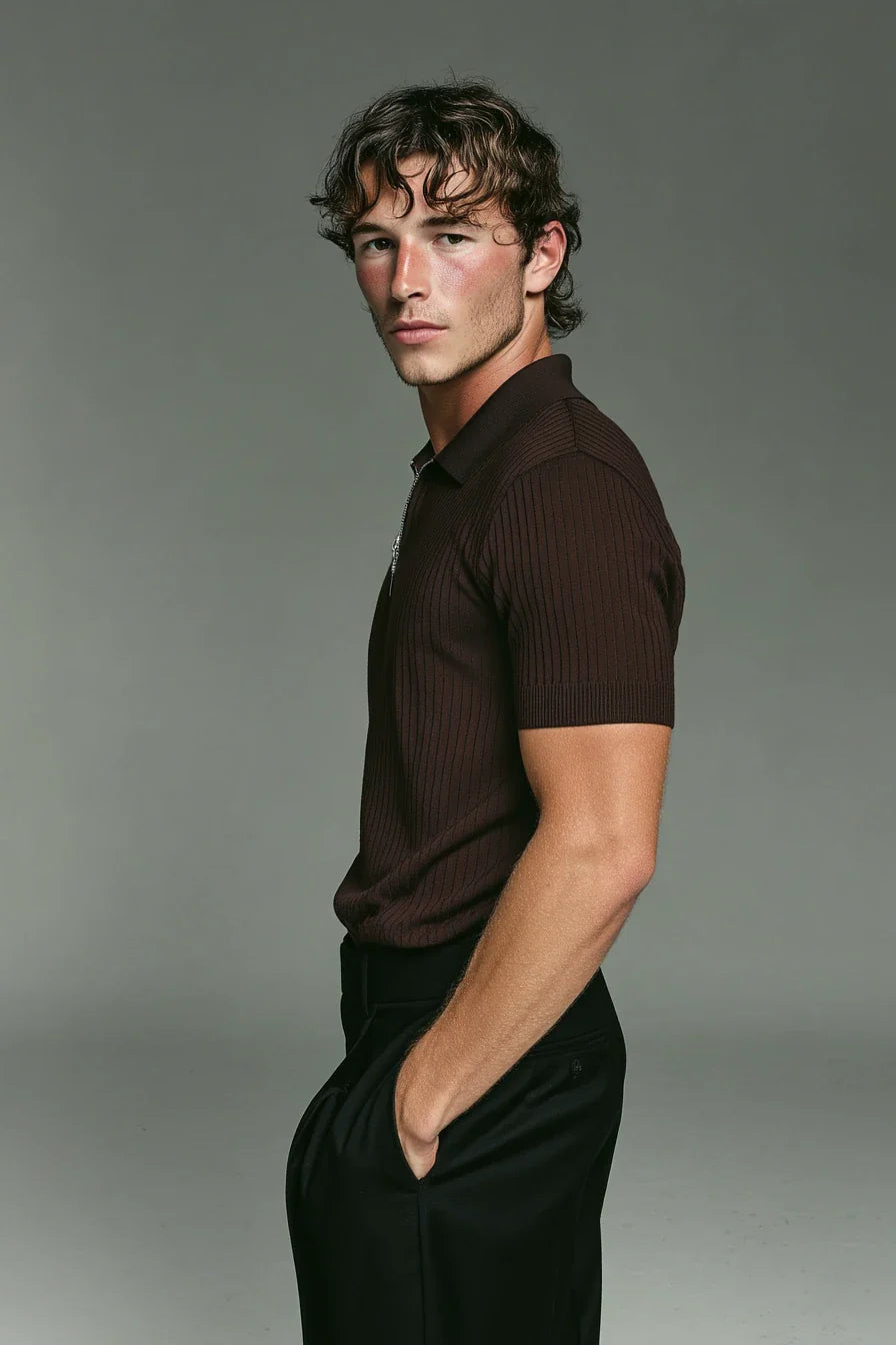 Polo Masculina Giorno Essenza Marrom