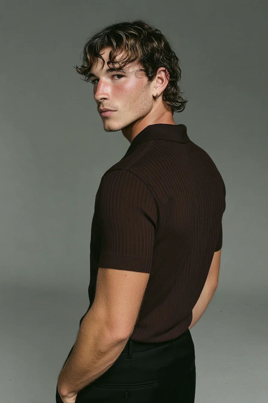 Polo Masculina Giorno Essenza Marrom